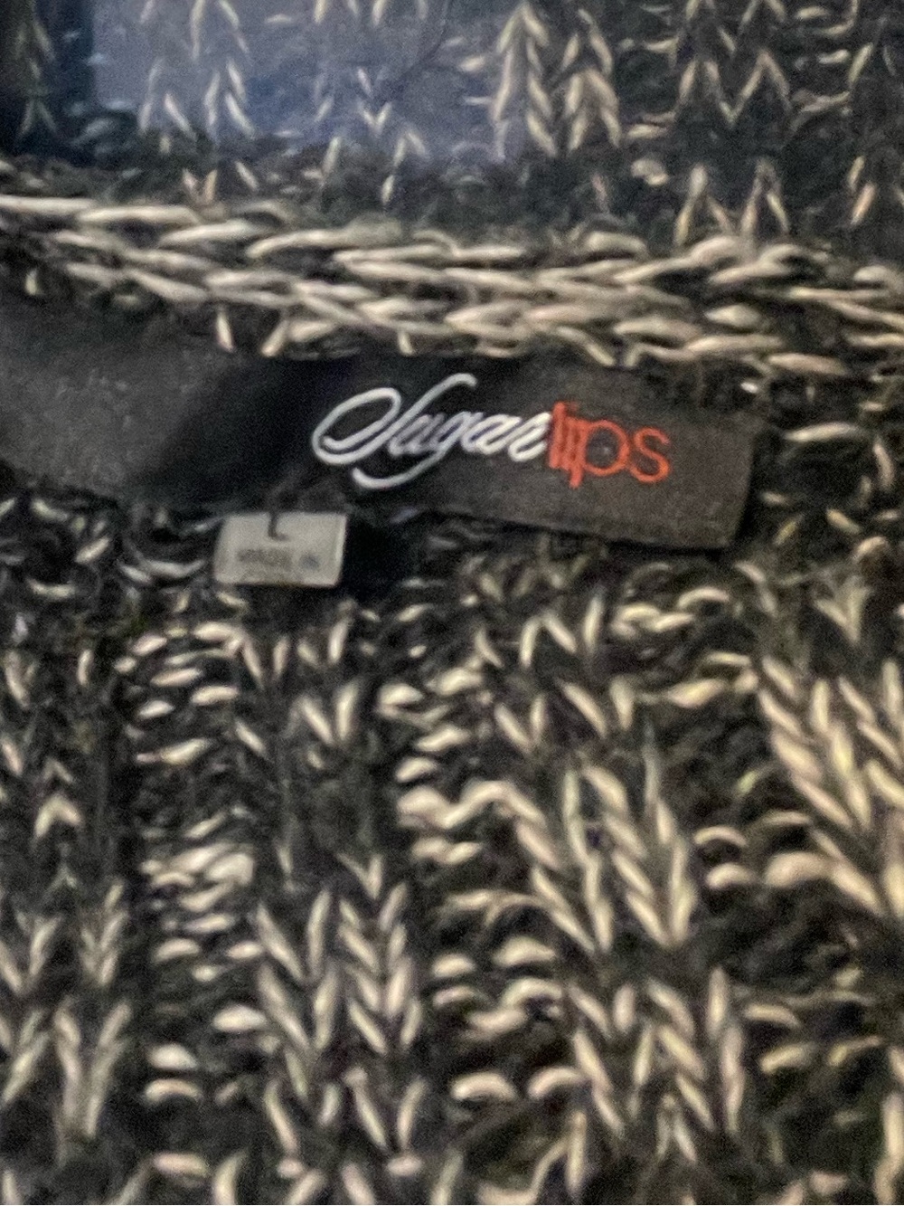 Sugar Lips wool blend two tone turtleneck grey sweater. Size large GUC - Picture 6 of 7